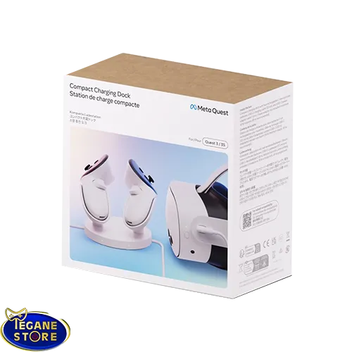 خرید پایه شارژ Meta Quest 3/3S Compact Dock با کابل هدست و شارژ بی‌سیم کنترلرها