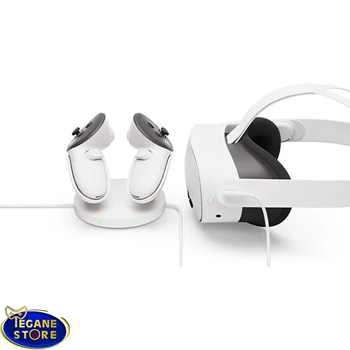 خرید پایه شارژ Meta Quest 3/3S Compact Dock با کابل هدست و شارژ بی‌سیم کنترلرها