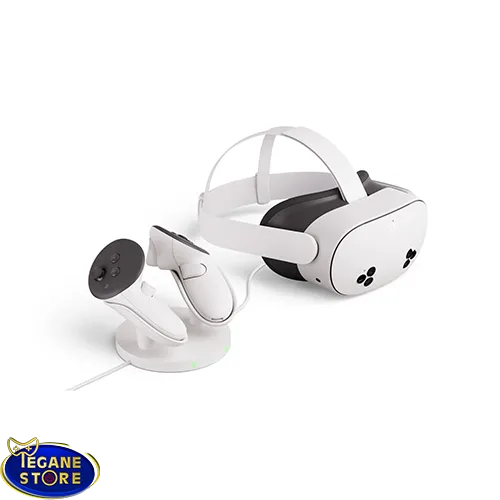 خرید پایه شارژ Meta Quest 3/3S Compact Dock با کابل هدست و شارژ بی‌سیم کنترلرها